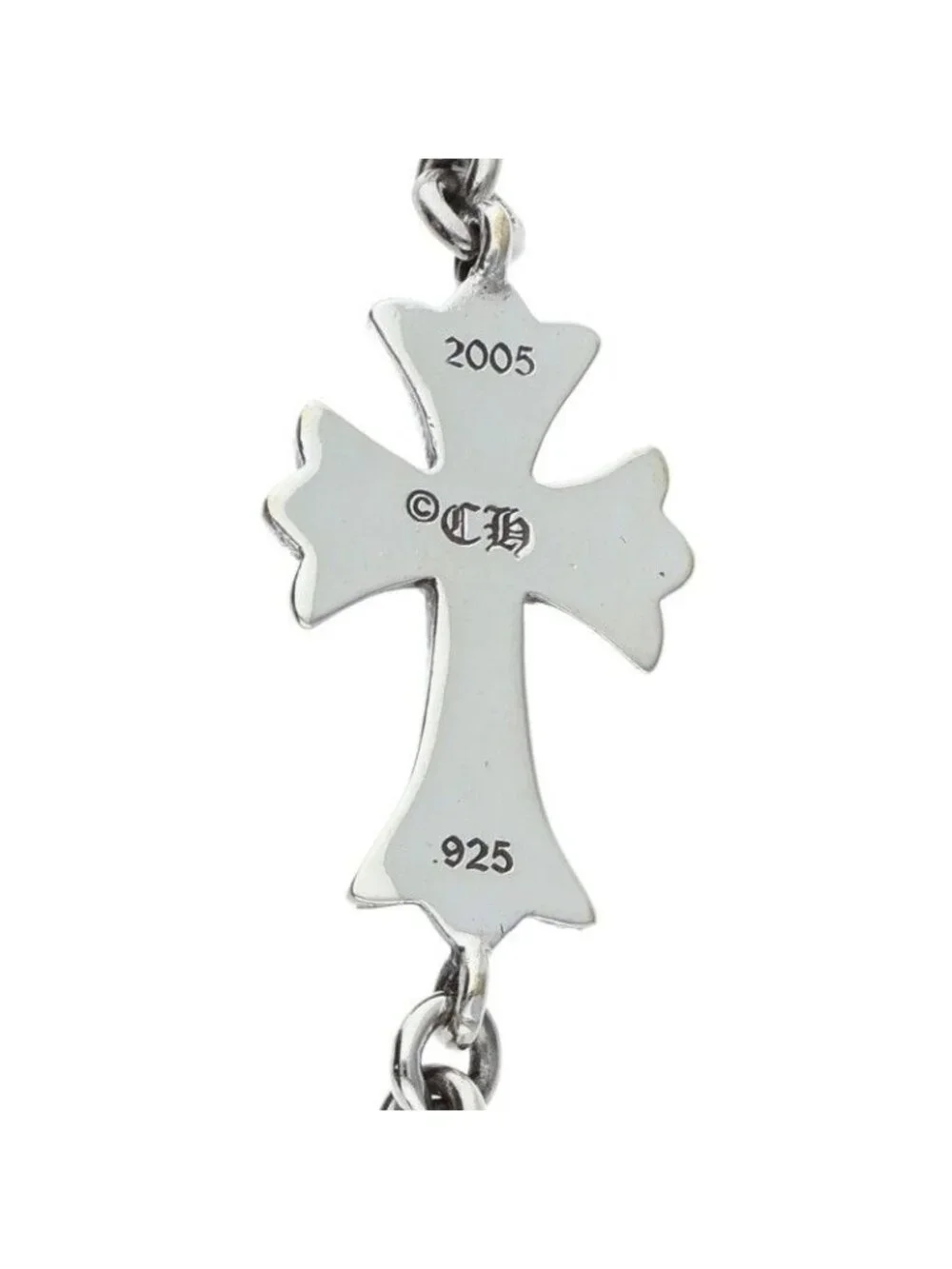 Chrome Hearts Chn Tny CH Crs Tiny CH Cross Chain Silver Bracelet